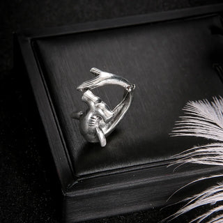 DoreenBeads New Creative Animals Shark Rings Silver Color Fashion Adjustable Opening Metal Ring Punk Style Party Jewelry,1 Set
