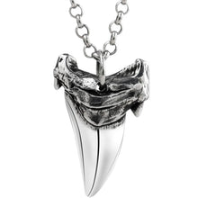 Load image into Gallery viewer, Shark tooth S925 Silver necklace for men  silver   pendant  Jewelry hippop street culture mygrillz