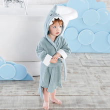 Load image into Gallery viewer, Size L fits 4-6 years old Children unicorn shark kids bathrobe/Baby bath towel/Infant Beach ponchos/Swim Gown