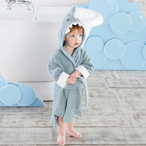 Size L fits 4-6 years old Children unicorn shark kids bathrobe/Baby bath towel/Infant Beach ponchos/Swim Gown