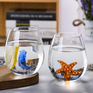 GIEMZA Glass for Wine 3D Plant 1pc Whale Coral Shark Cactus Single Layer Glassware Drinkware Tumblers Water Glasses Barware
