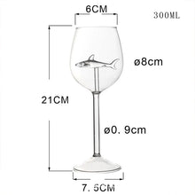 Load image into Gallery viewer, 2Pcs 300ml Transparent Shark Wine Glasses Unique Design Goblet Cocktail Glass Cup Gifts for Wedding Anniversary Birthday Bar